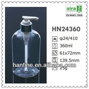 360ml/12oz pet liquid soap bottle with pump