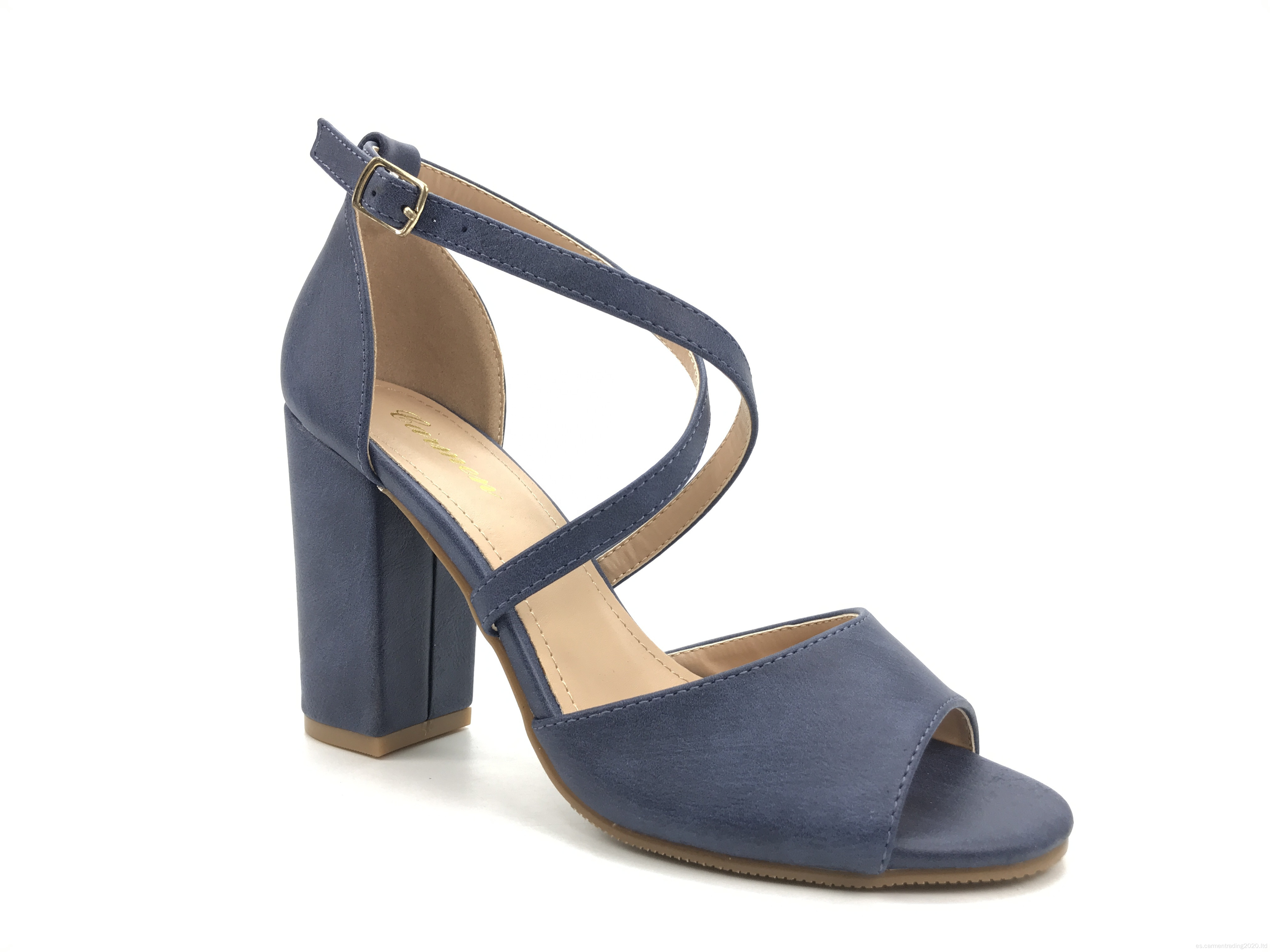 Sandalias clásicas de tacón de punta de pío crisscross