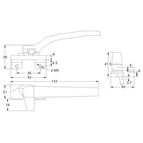 Side-Hung Window Aluminium Casement Window Handle