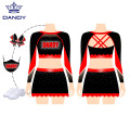 Cheerleading-Uniform mit langen Ärmeln und Strass-Kleid