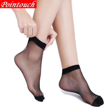 10 Pairs Sexy Thin Short Socks Summer Ankle Bamboo Fiber Lingerie Women Elastic Female Transparent Silk Socks Hosiery Girl
