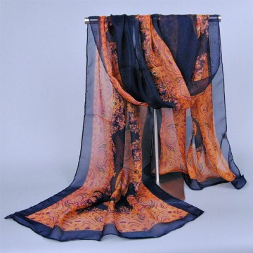 Retro Tribal Pattern Printed Long Women Chiffon Scarf