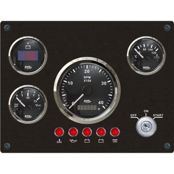 Pannello di indicatore marino KUS - tachimetro, temperatura dell'acqua, tensione, pressione del carburante per dashboard della nave (250x190mm)