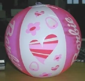 Pink and White PVC Inflatable Beach Ball with Customized LOGO