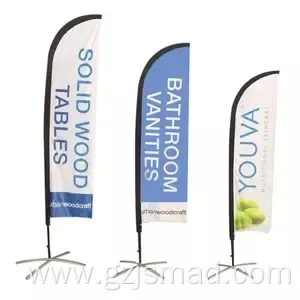 Outdoor Aluminium Windproof Teardrop Feather Flag