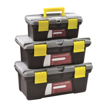 Multi-Function Three-Suit Portable Plastic Storage Tool Box Set: 13'' + 16'' + 19''