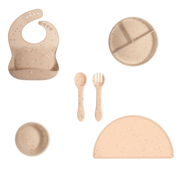 2024 New Design BPA Free Silicone Baby Feeding Set - Dot Speckled Style