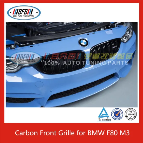 NEW Double Rib Style M Look Carbon Gloss Black Front Kidney Grille for BMW F80 M3 F82 M4
