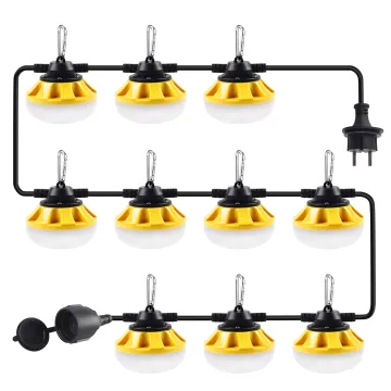 CE Certified 30m 100W Waterproof & Shock Resistant LED Work String Lights for Construction Sites