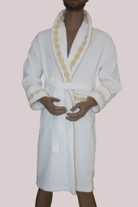 Hotel Bathrobe With Golden Embroidery Garments
