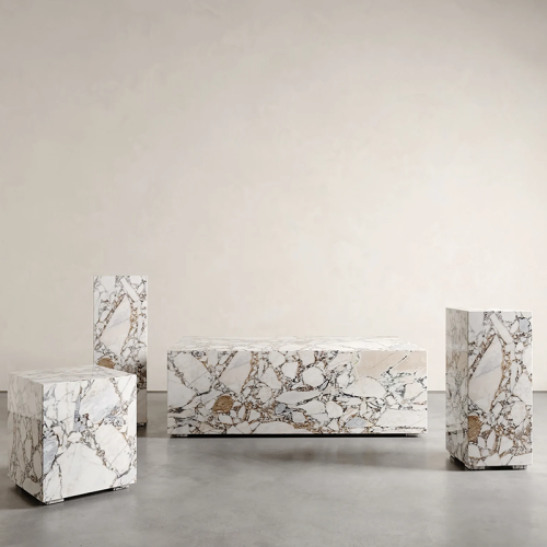 Low Height Marble Coffee Table Set