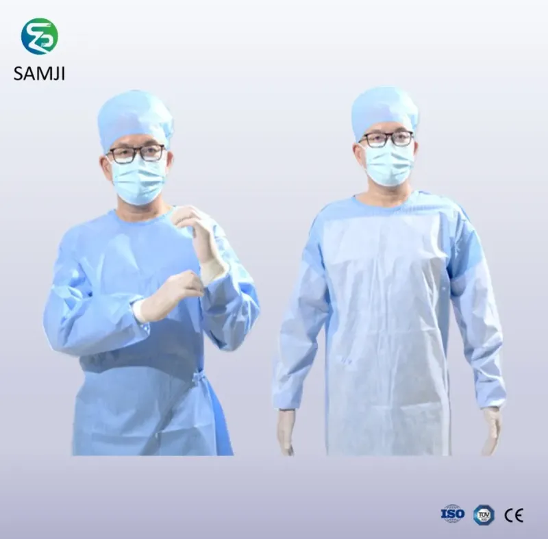 Sterile Blue Surgical Gown for Surgeons with ISO Certification