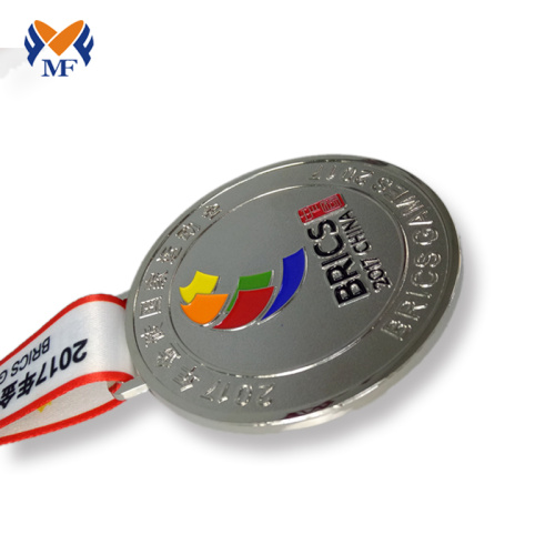 Custom Fitness Silver Award Medal