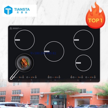 Cooktop induksi borong 36 inci dengan 5 penggalak, permukaan hitam