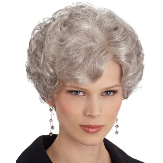 Best-selling wigs body wave hair women short silver gray wigs