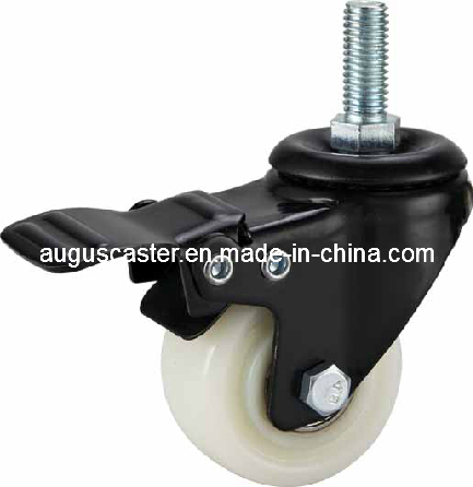 Light Duty-03 Series PP Caster, Thread Stem with Brake (03-STB-PP)