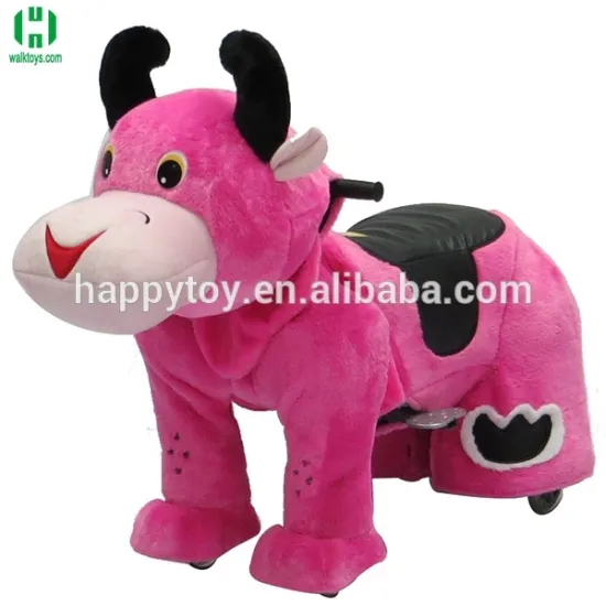 HI CEcoin operated plush musical cattle animal kiddie scooter car toy machine