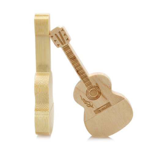 16GB Wooden Guitar Shaped USB Flash Drive
