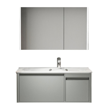 Grey Waterproof Wooden Wall-Hung Bathroom Vanity Cabinet with Sink