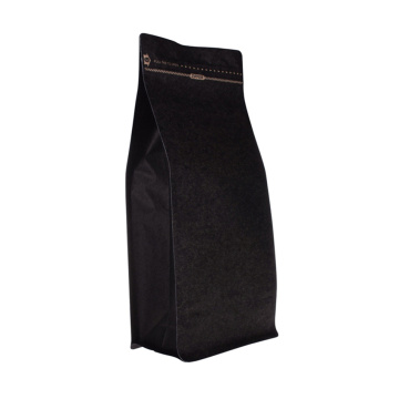 Kraft Paper 1lb Matte Black Coffee Bag