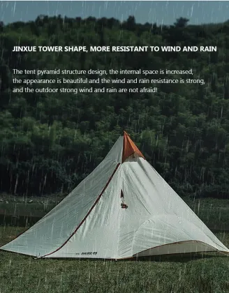 Luxury Pyramid Telescopic Rainproof Sunscreen Tent for Outdoor Camping