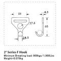 2 Inch Series Flat Hook with 900KG Capacity