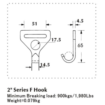 2 Inch Series Flat Hook with 900KG Capacity