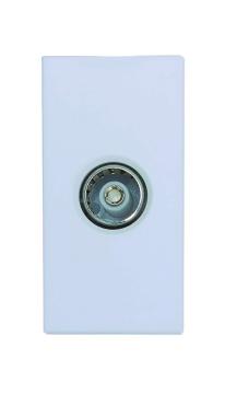 TV/Coaxial Socket NON-Isolated Euro Modular,White