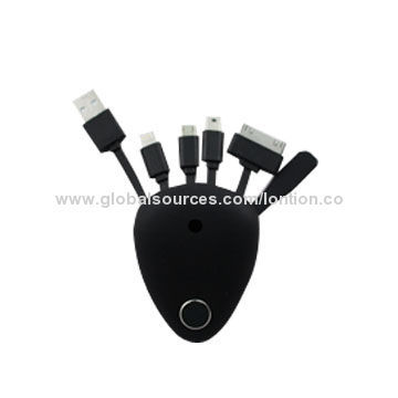 Multi-color USB Charger Cable/Adapter in Handy Pouch Bag, Tidy Travel