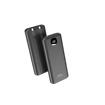 Portable 20000mAh Power Bank with Cable for Mobile Phone Charging