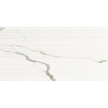 White Marble Effect Groove Porcelain Floor Tile