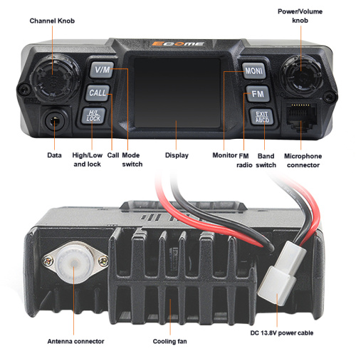 ECOME MT-690 30 vatios en vehículo Mouted Walkie Talkie Base Station Radio móvil