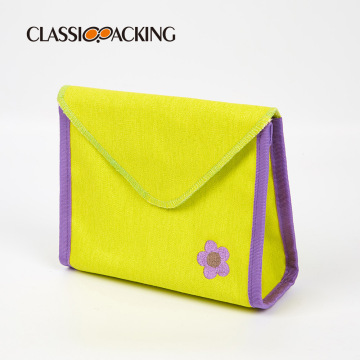 Personalized Fluorescent Green Cosmetic Bag with Custom Logo for Women
