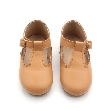 Оптовые T-образные туфли Кожаные детские модельные туфли
