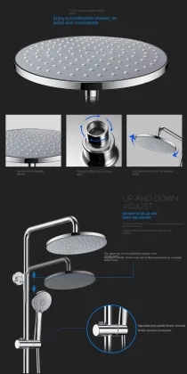 3-Function Brass Bathroom Slide Bar Shower Sets