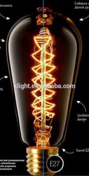 Edison bulb, ST64 Spiral, E27 40W, CE, ROHS