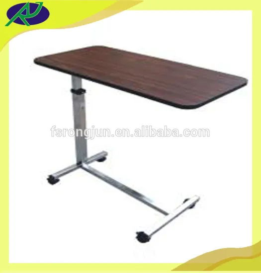 Economic height adjusted hospital wooden dinning board tray tables