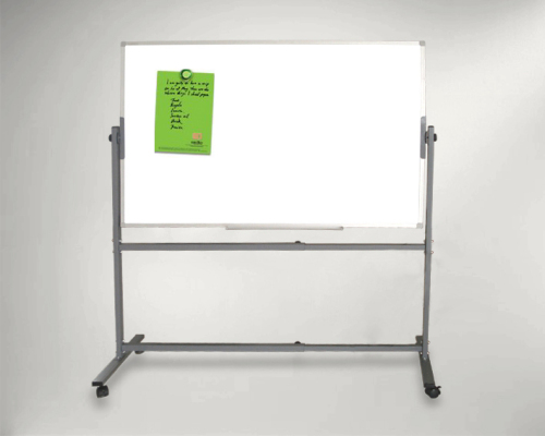 Overturned White Board - Mobile Double Sided Reversible with Casters