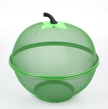 Wire Mesh Fruit Basket with Lid for Kitchen Counter