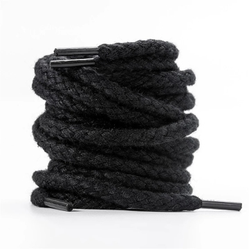 1Pair Linen Cotton Shoe Laces 8mm Bold Round Shoelaces for Sneakers and Boots (100/120/140/160/180CM)