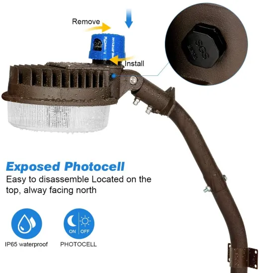 IP65 LED Yard Barn Light with Photocell - Dusk-to-Dawn DLC Listed