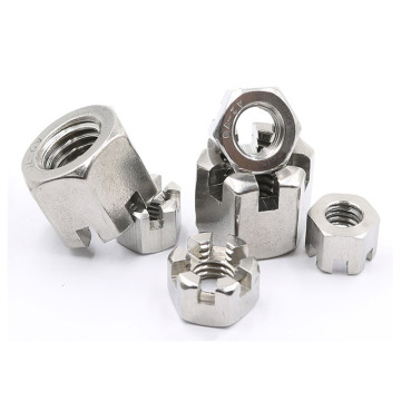 Precision Machined DIN 935 Galvanized Hexagon Slotted Nuts: Standard Fit untuk Aplikasi Rawatan Air dalam Keluli Karbon Dengan Penyaduran Zink, Saiz M3