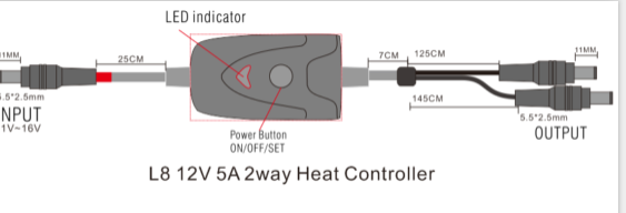 L8 12V5A 2W heat controller