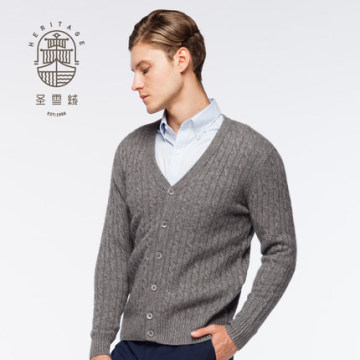 Men's Cashmere Button Cardigan