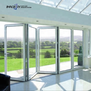 Modern Aluminum Folding Doors with Tempered Glass - Foldable Windows Screen Alloy Material