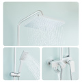 Exposed Pipe White Shower Set for Bathroom