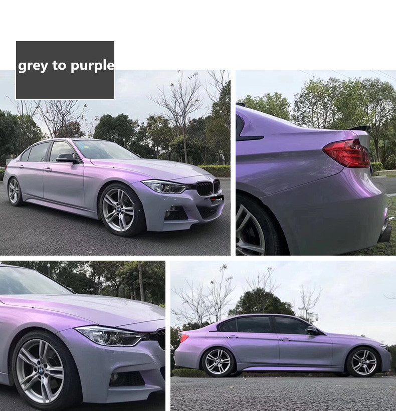 Twin Candy Grey To Purple Color Shifting Vinyl Wrap Phantom Magic 13KG / Roll Car Wrapping Sticker3