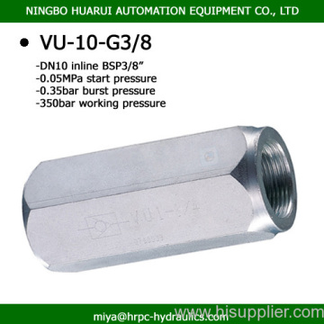 Bsp 3/8 Inch High Pressure Check Valves Hydraulic Operated Carbon Steel Check Valve 