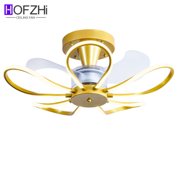 Gold Black White Flower Fan Light for Girl's Room
