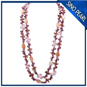 AA 4-5MM/7-8MM 62Inch Long Freshwater Unusual Pearl Jewellery